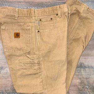 CARHARTT - B159 GKH - Men's Loose Fit Canvas Carpenter Work Pants - Size 34x34